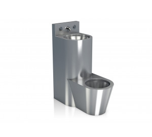 Urinal and washbasin set, angle right (with accessories)